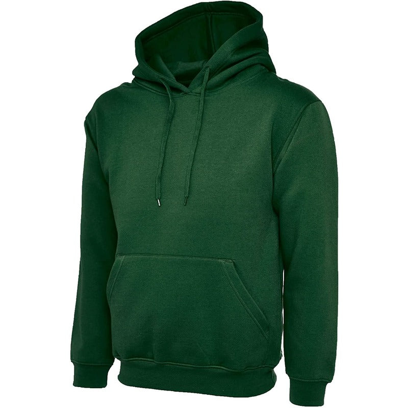 Adults Long Sleeve Plain Pullover Hooded Hoodie Unisex Classic Sweatshirt Top