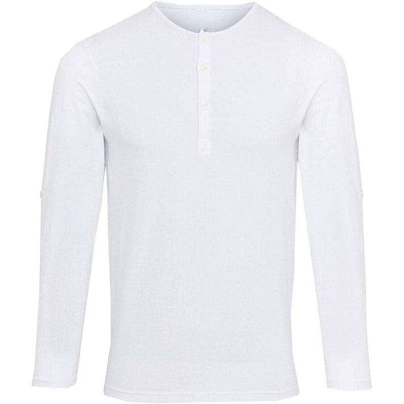 Adults Mens Long Roll Sleeve Casual Round Neck Party Wear Plain T Shirt Top