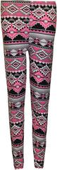 Womens Pink Aztec Print Leggings Yoga Sports Workout Pants Ladies Evening Dating Dressing Holiday Skinny Leggings S/3XL UK 8-26