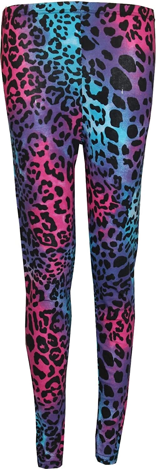 Womens Neon  Leopard  Print Leggings Yoga Sports Workout Pants Ladies Evening Dating Dressing Holiday Skinny Leggings S/3XL UK 8-26