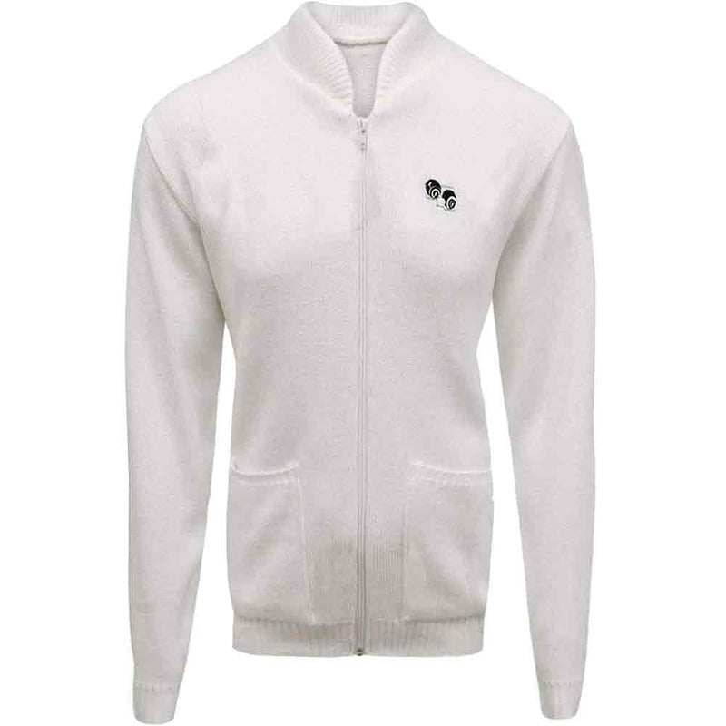 Mens Bowling Golf Long Sleeve Knitted White Zipper Top Shirt Adult Sports Jumper Small/5X-Large