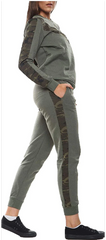 Ladies Womens Camo Leopard Contrast Loungewear Set Sports Workout Wear Tracksuit