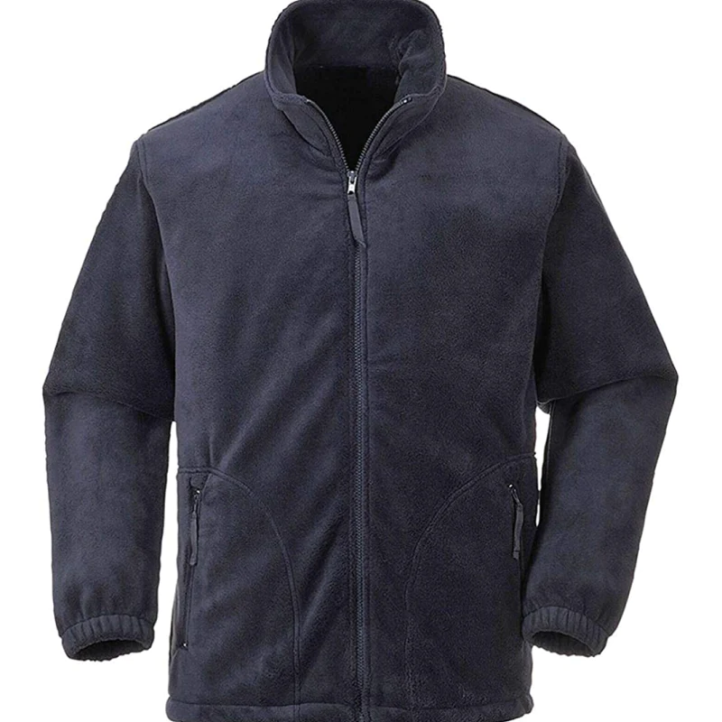 Mens Adults Plain Casual Full Zip Heavy Fleece Coat Long Sleeves Warm Jacket Top