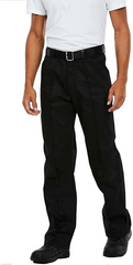 Adults Full Length Workwear Plain Cargo Trousers Mens Flat Front Casual Pocketed Pants