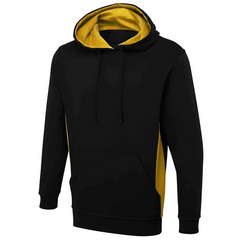 Mens Two Tone Hooded Sweatshirt Adults Polycotton Pullover Jumper Plain Pocket Hoodie