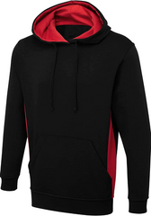 Mens Two Tone Hooded Sweatshirt Adults Polycotton Pullover Jumper Plain Pocket Hoodie