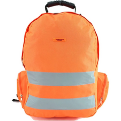 High Visibility Rucksack School Bags Reflective Strips Cycling Walking Sports Backpack One Size Orange