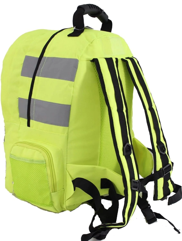 High Visibility Rucksack School Bags Reflective Strips Cycling Walking Sports Backpack One Size Yellow