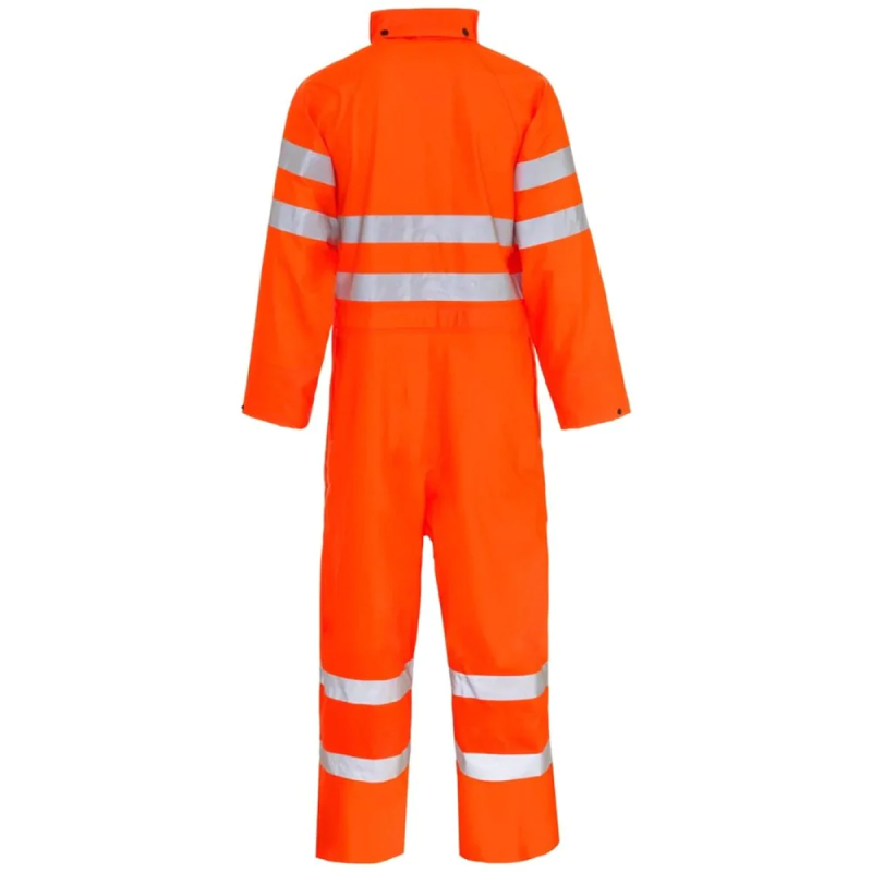 Mens High Visibility Waterproof Coverall Adults Outdoor Work Wear Overall Suit Orange