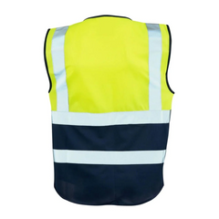 Adults Hi Vis Reflective 2 Tone Executive Vest Mens Heavy Duty Work Wear Shirt Yellow