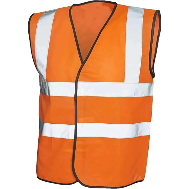 Adults Sleeveless High Visiblity Work Wear Vest Top Hi Vis Reflective Stripe Waistcoat
