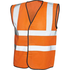 Adults Sleeveless High Visibility Work Wear Vest Top Hi Vis Reflective Stripe Waistcoat Orange