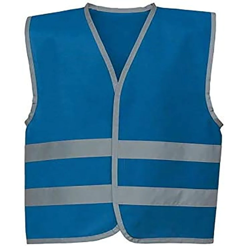 Kids Hi Vis Sleeveless Vest Top Childrens Boys Visibility Safety Waistcoat Blue