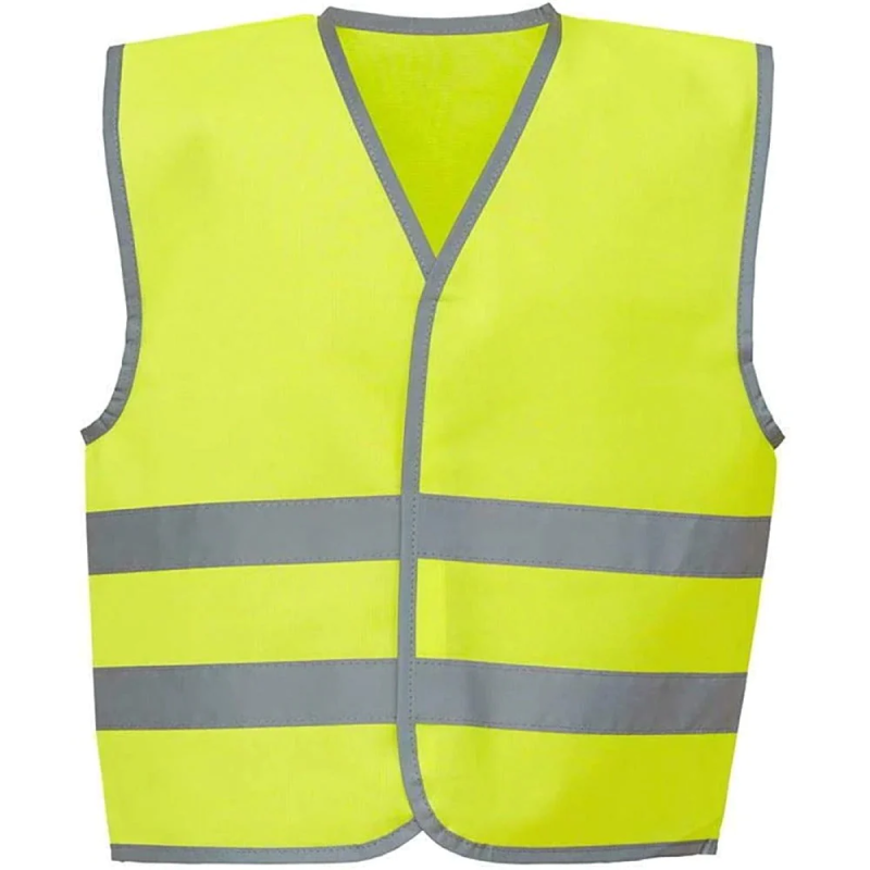 Kids Hi Vis Sleeveless Vest Top Childrens Boys Visibility Safety Waistcoat Yellow