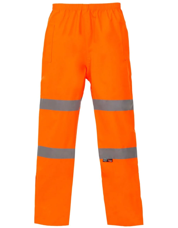 Hi Vis Reflective Breathable 2 thigh bands Heavy Duty Full Length Pants Orange