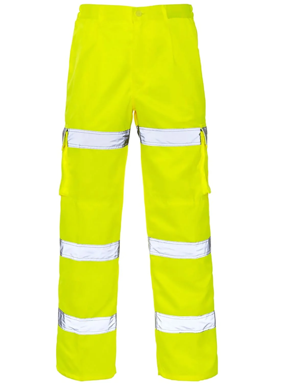 High Visibility 3 Band Combat Safety Outdoor Reflective Pant Yellow