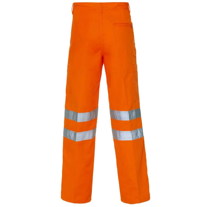 Mens High Visibility Polycotton Trouser Adults Safety Outdoor Wear 2 Bands Pants