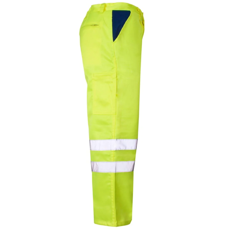 Mens High Visibility Polycotton Trouser Adults Safety Outdoor Wear 2 Bands Pants