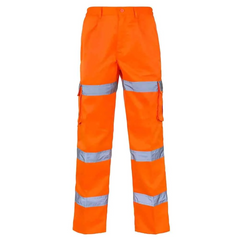 High Visibility 3 Band Combat Safety Outdoor Reflective Pant Orange