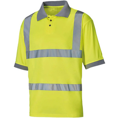 Mens Adult High Visibility Short Sleeve Shirt Casual Work Wear Ribbed Collar Top
