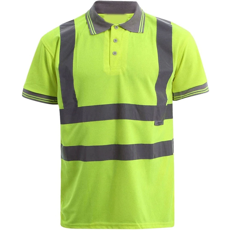 High Visibility Reflective Safety Work T Shirt Mens Hi Viz Vis Short Sleeve Top Small/5X-Large Yellow
