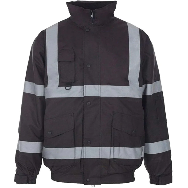 High Visibility Work Wear Coat Jacket Mens Hi Viz Vis Waterproof Safety Trouser Small/5X-Large Black