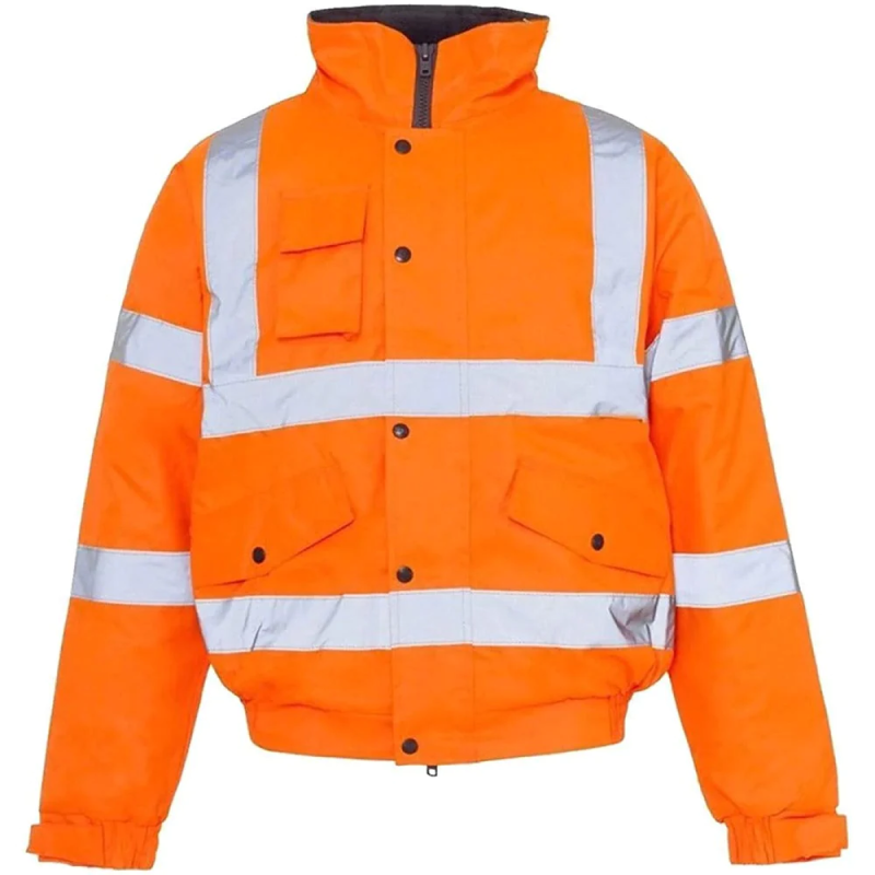 High Visibility Work Wear Coat Jacket Mens Hi Viz Vis Waterproof Safety Trouser Small/5X-Large Orange