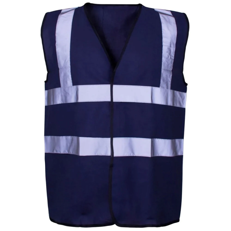 Adults Hi Vis Reflective Colored Vests Mens Heavy Duty Outdoor Work Wear Shirts Navy
