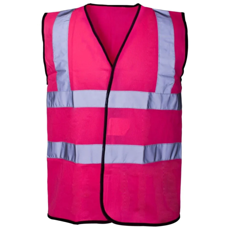 Adults Hi Vis Reflective Colored Vests Mens Heavy Duty Outdoor Work Wear Shirts Pink