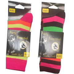 Ladies Womens Travel Use Neon Stripe Neon Ankle Rainbow Sports Wear Ankle Socks