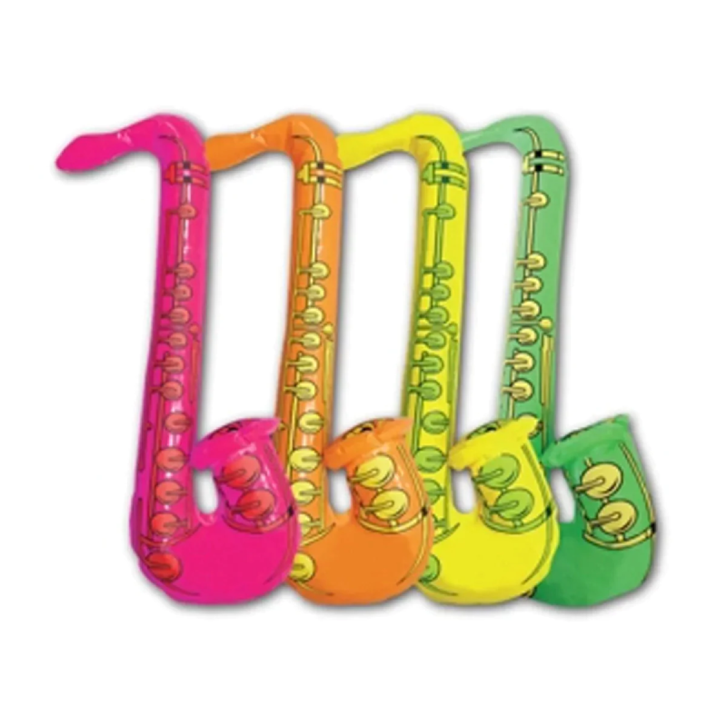 Inflatable Blow Up Saxophone Jazz Music 60s 70s 80s Disco Fancy Dress Party Prop