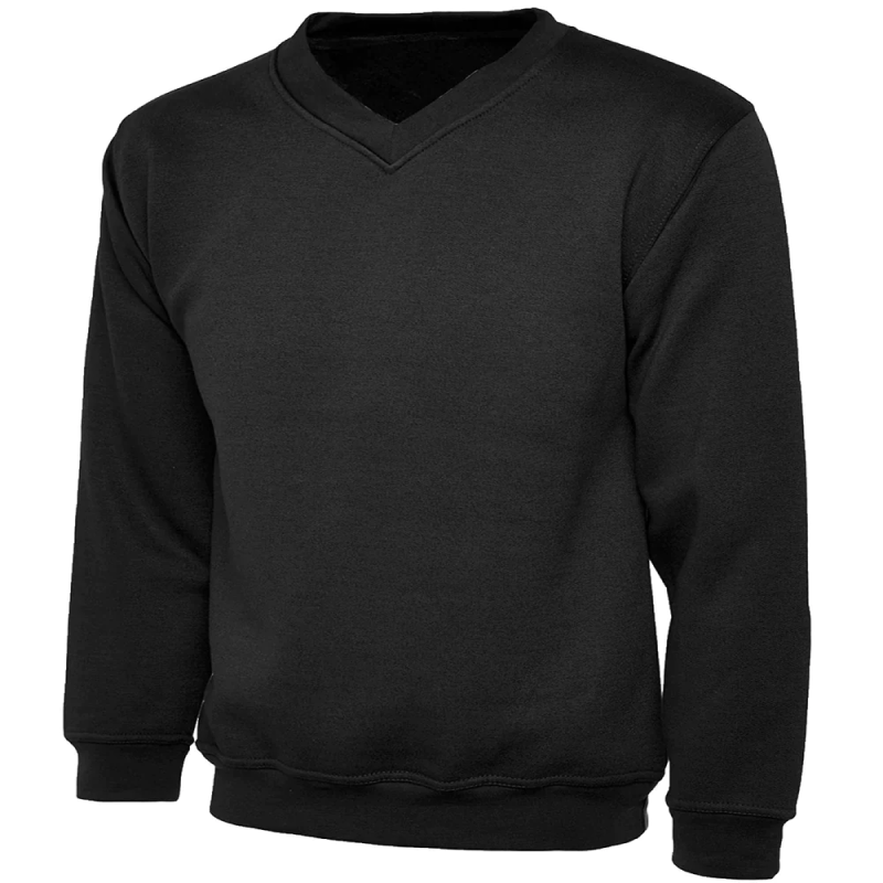 Boys Long Sleeve Pullover Sweatshirt Girls V Neck School Uniform Jumper Plain Sweater