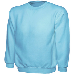 Womens Long Sleeve Plain Pullover Sweatshirt Polycotton Jumper Crew Neck Sweater