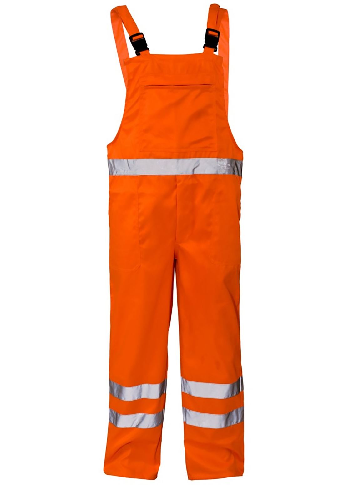 Hi Vis Reflective Polycotton Bib Heavy Duty Full Length Trouser Orange