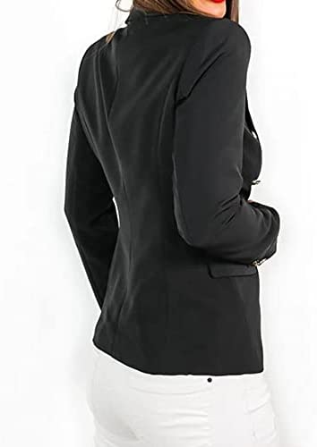 Ladies Double Breasted Style Blazer Womens Jacket with Gold Button Detail Coat