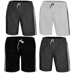 Mens Side Stripe Jogger Shorts Cotton Sports Training Nightwear Bottom Pack Of 2
