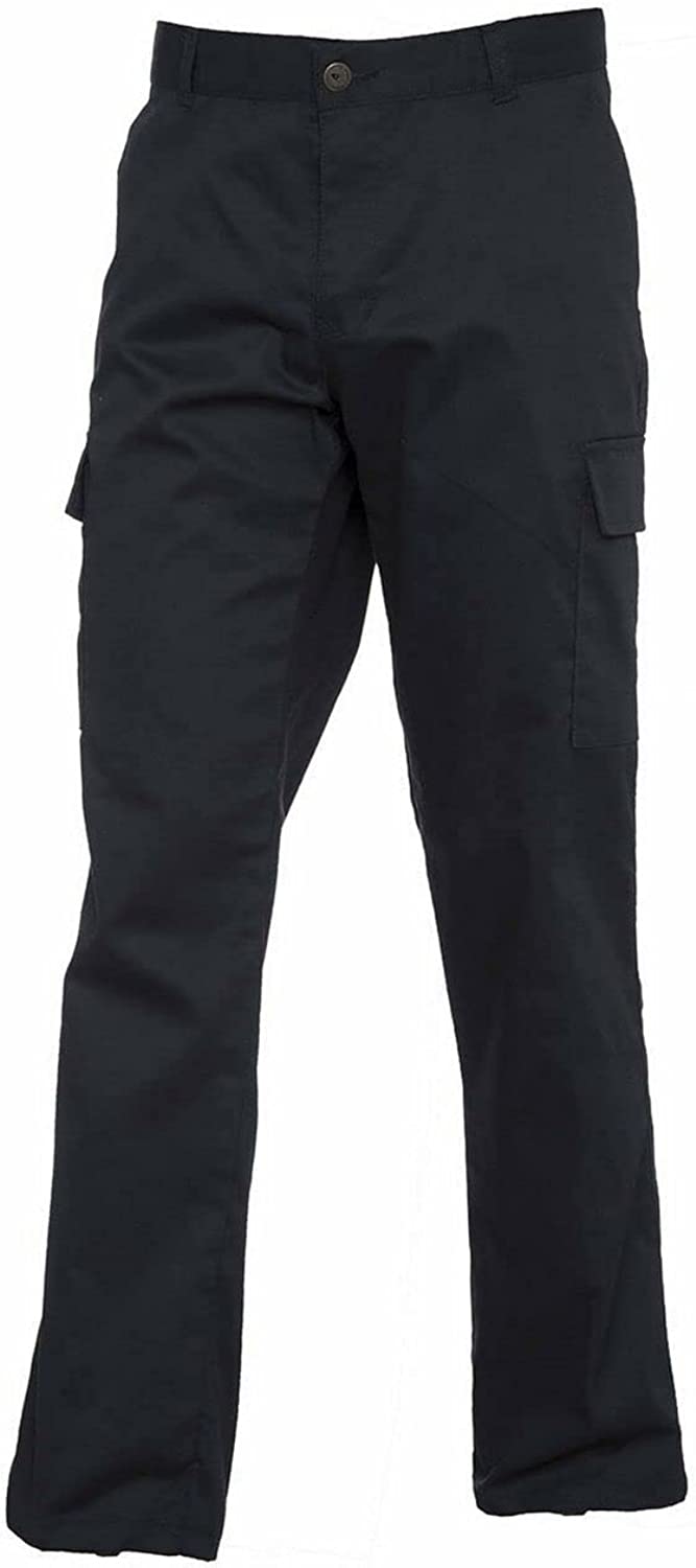 Womens Full Length Flat Front Cargo Trousers Ladies Pocketed Heavy Duty Combat Pants