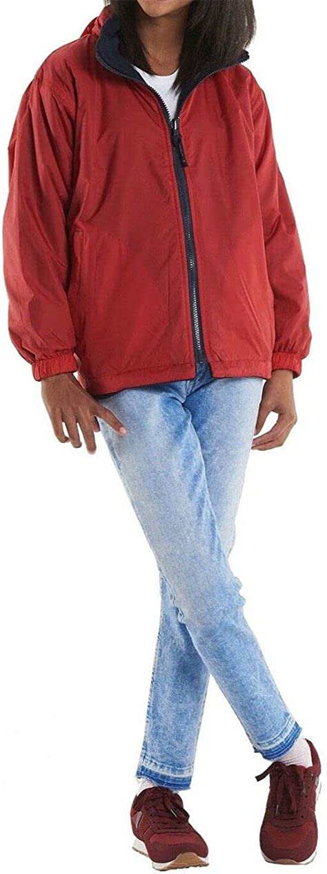 Childs Reversible Water Proof Full Sleeve Fleece Jackets Boys Girls Plain Full Zip Breathable Coat