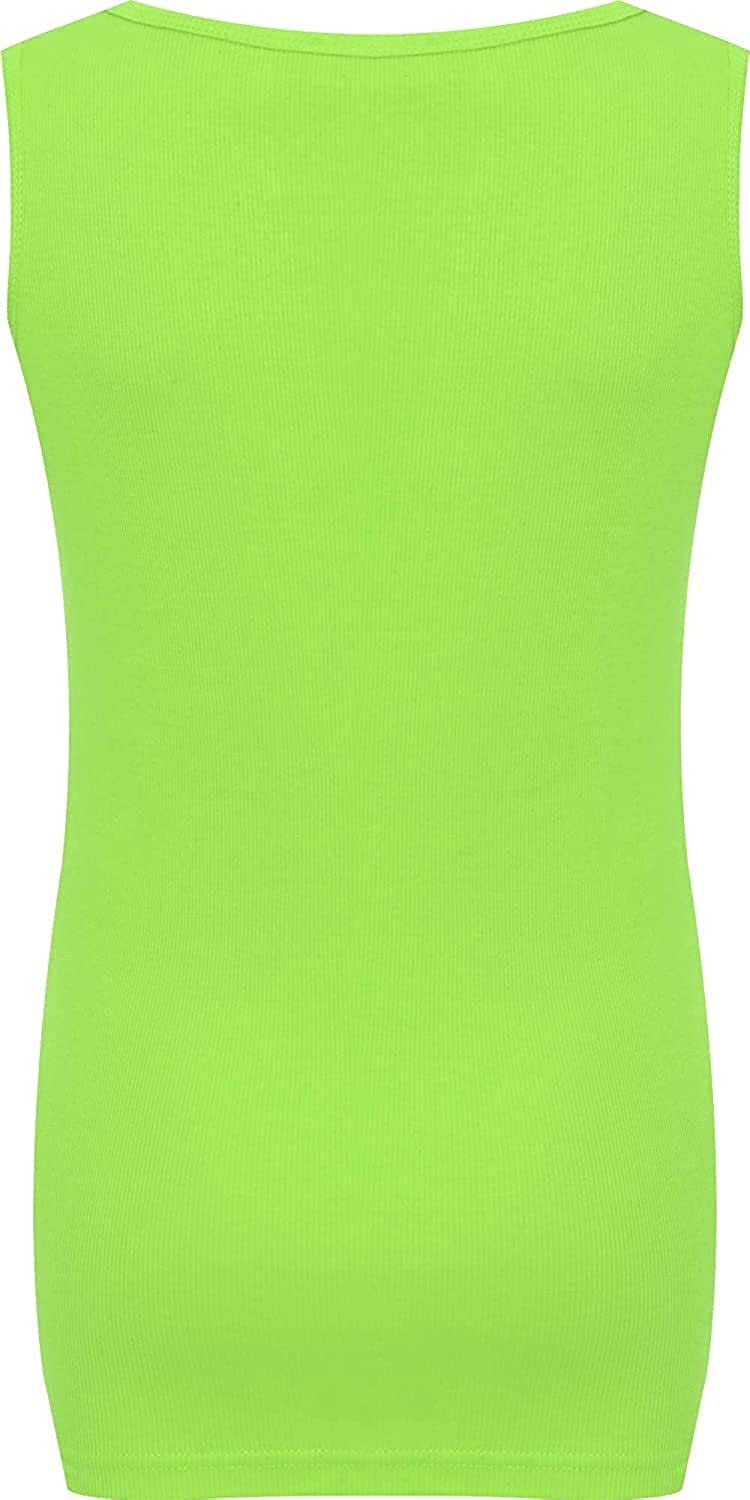 Womens Ribbed Vest Top Ladies Sleeveless Scoop Neck Top Plus Sizes 14-28