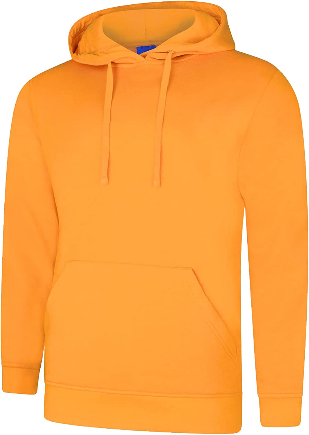 Adults Long Sleeve Plain Deluxe Hooded Hoodie Mens Pullover Front Pocket Sweatshirt