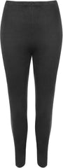 Womens Suede Look Stretchy Legging Ladies Plain Full Length Casual Legging Pants UK 12-26