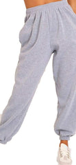 Womens Ladies Fleece Jogging Cuffed Joggers Bottoms Casual Gym Lounge Wear Pants