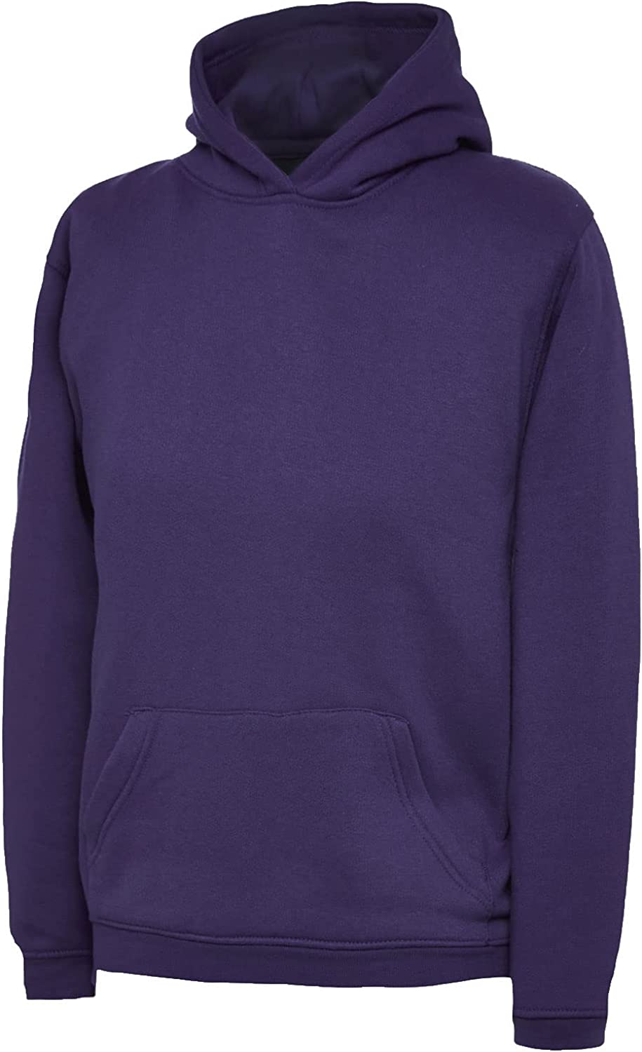 Girls Long Sleeve Plain Pullover Hooded Sweatshirt Boys Front Pocket Hoodie Top