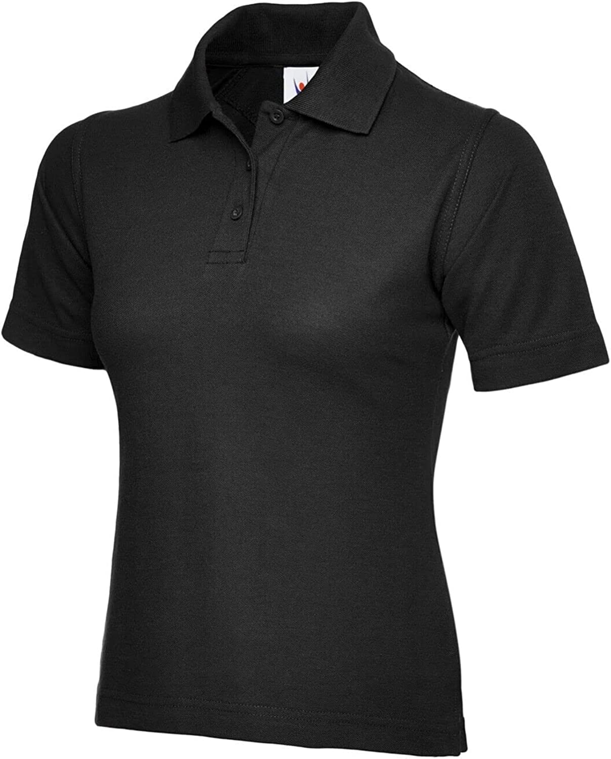 Ladies Plain Slim Fit Short Sleeve Collared T Shirts Womens Casual Sports Work Wear Tops