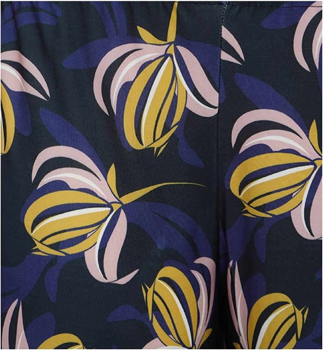 Womens Floral Print Culottes Trouser Ladies Elasticated Plus Size Summer Pants UK 12-26