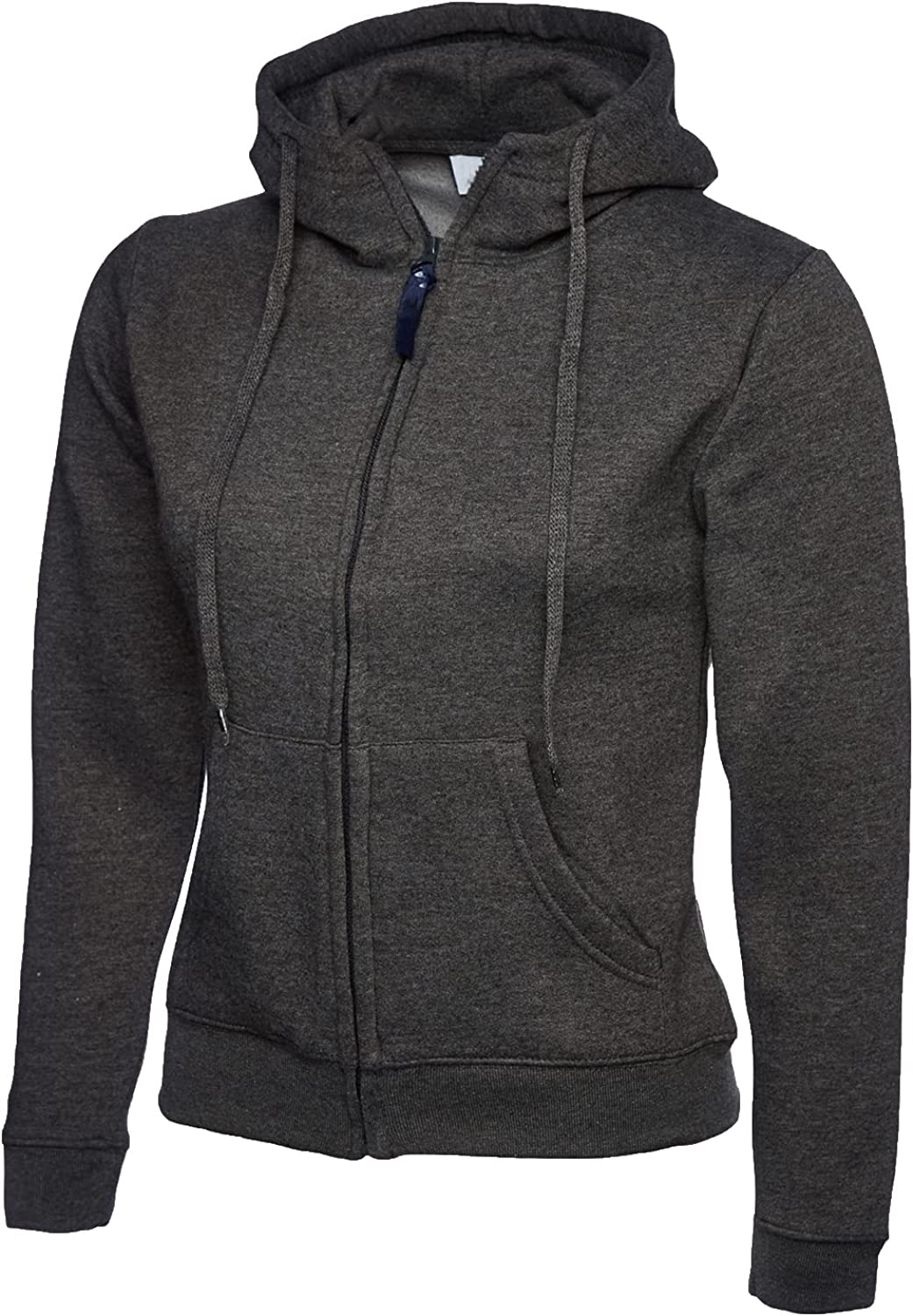 Womens High Neck Hoodies Full-Zip Classic Hooded Sweatshirts Long Sleeve Outerwear Drawstring Pocket Hoodie
