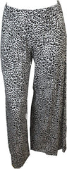 Womens Fancy Party Printed Trouser Ladies Night Wear Wide Leg Flared Palazzo Pants UK 12-26