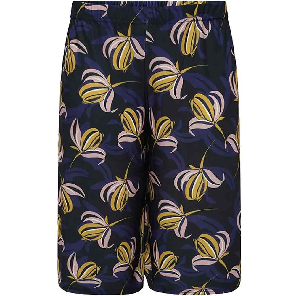 Womens Floral Print Culottes Trouser Ladies Elasticated Plus Size Summer Pants UK 12-26
