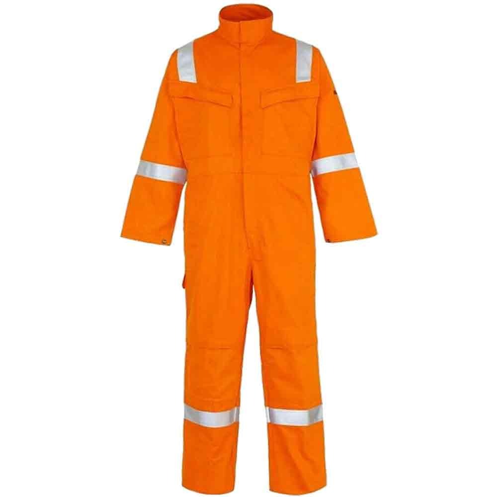 COTTON COVERALL OVERALL SUIT MENS LONG SLEEVE HI VIS ORANGE