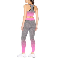 Ladies Sports Wear Racer Back Vest Top and Leggings Gym Wear Tracksuits Neon Pink